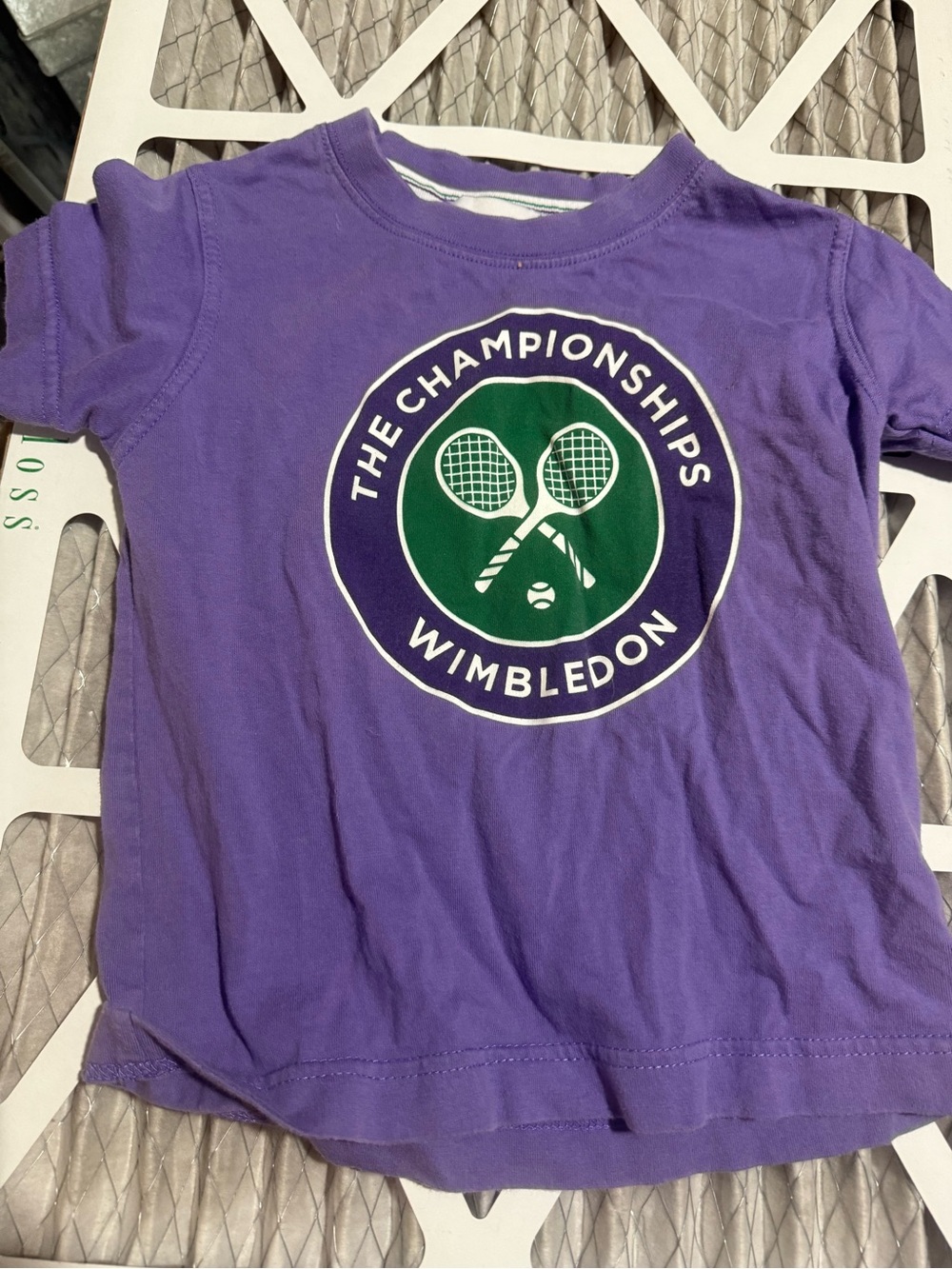Wimbledon Purple Tee with Green & White Tennis Logo